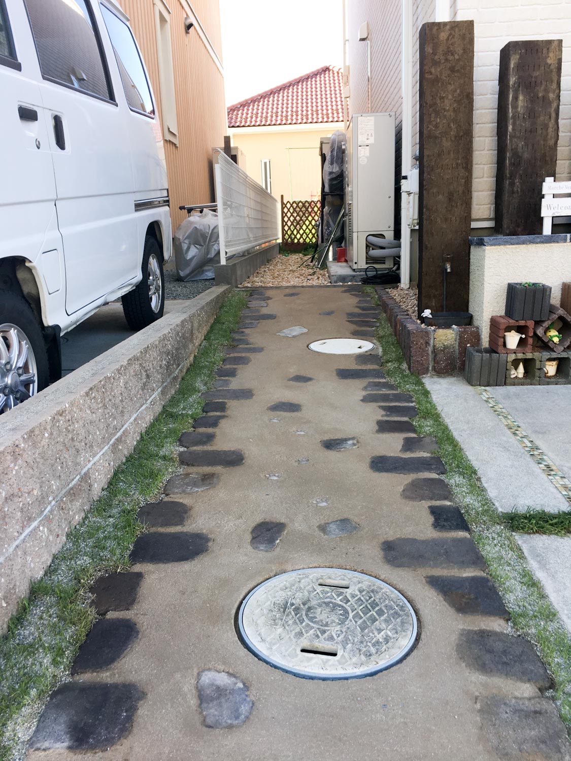 ガ奥行きのある長い敷地を園路で使いやすく管理しやすい庭に変えたリフォーム