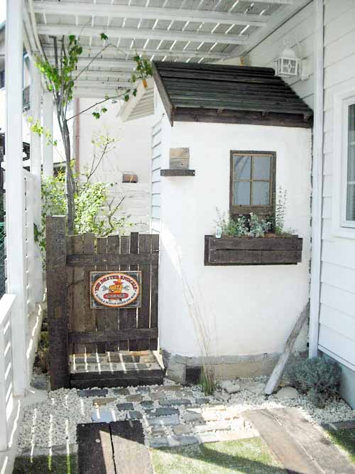 洗濯物を隠すための庭小屋