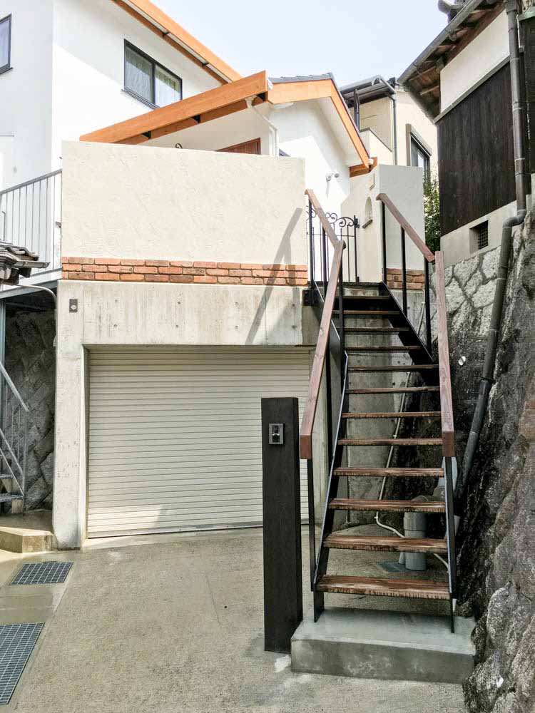 高低差のある場合の二つの門柱パターン