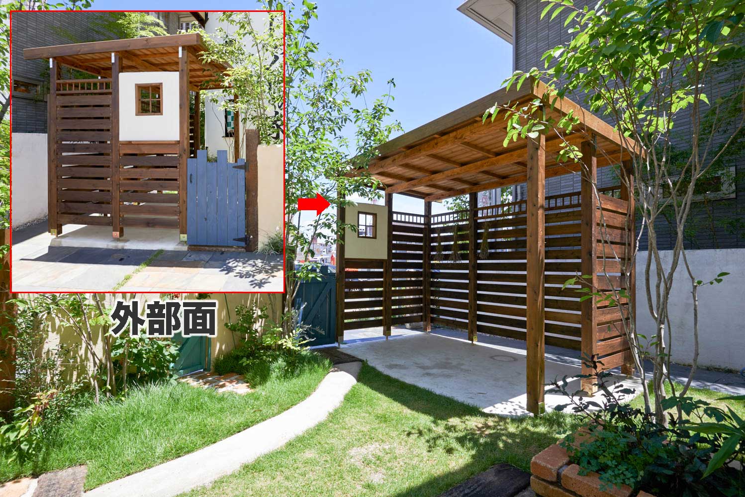 木製自転車小屋