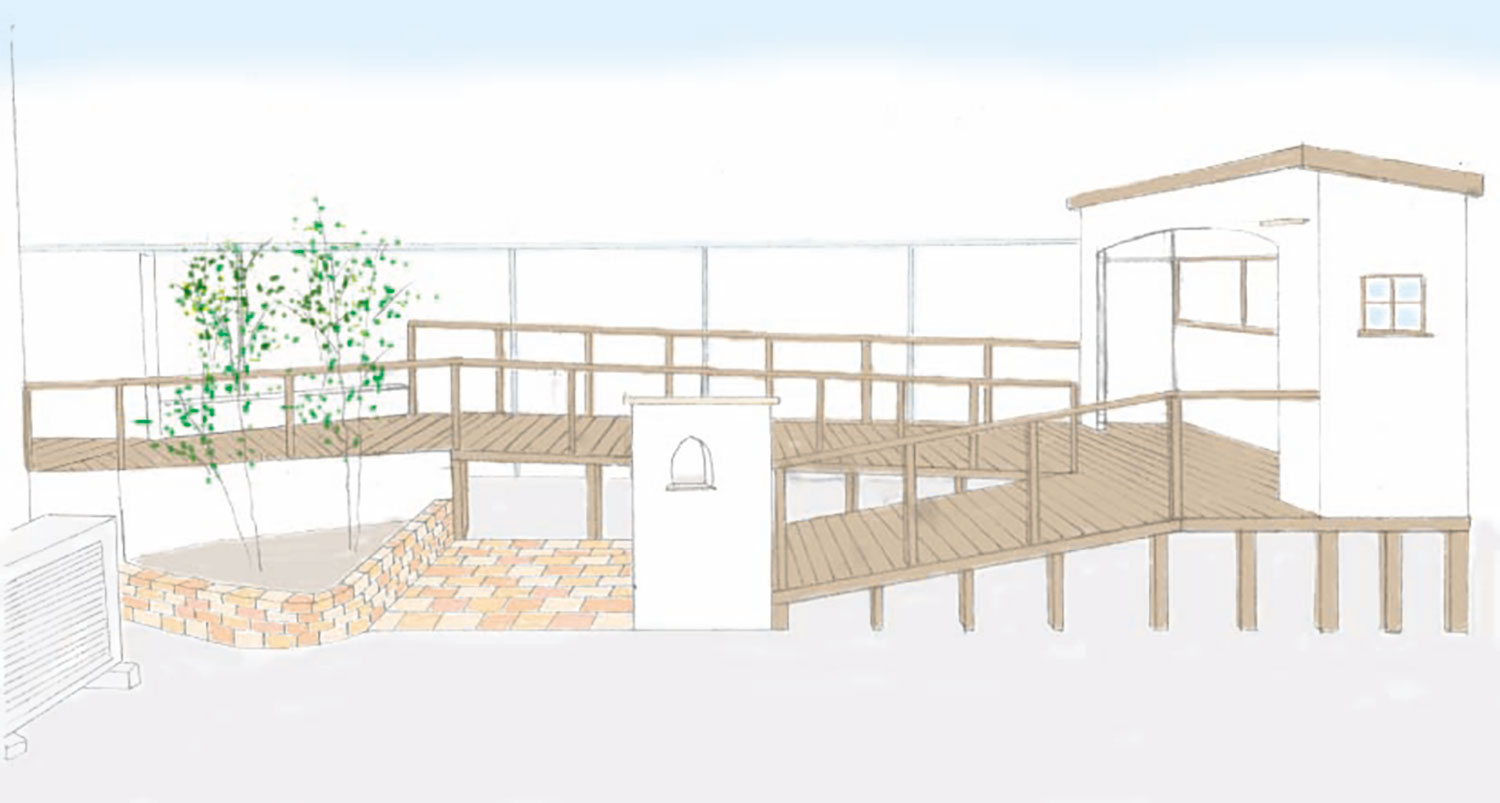 庭のマッチする実用的なスロープをウッドで作る