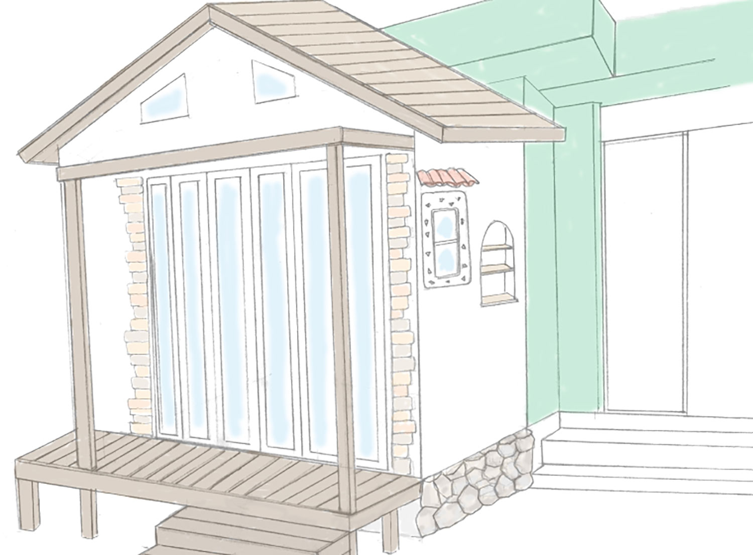 小屋を利用した増築リノベーション