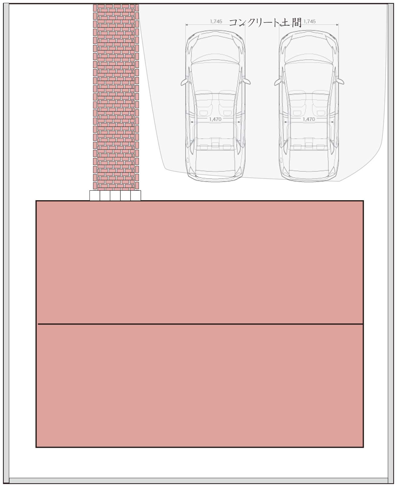 ナチュラルなデザインの駐車場