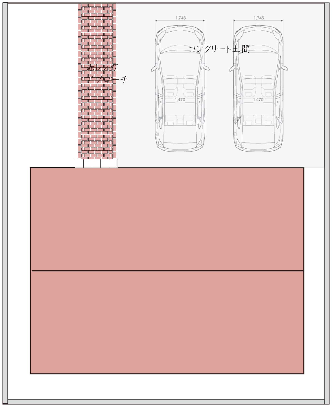 ナチュラルなデザインの駐車場
