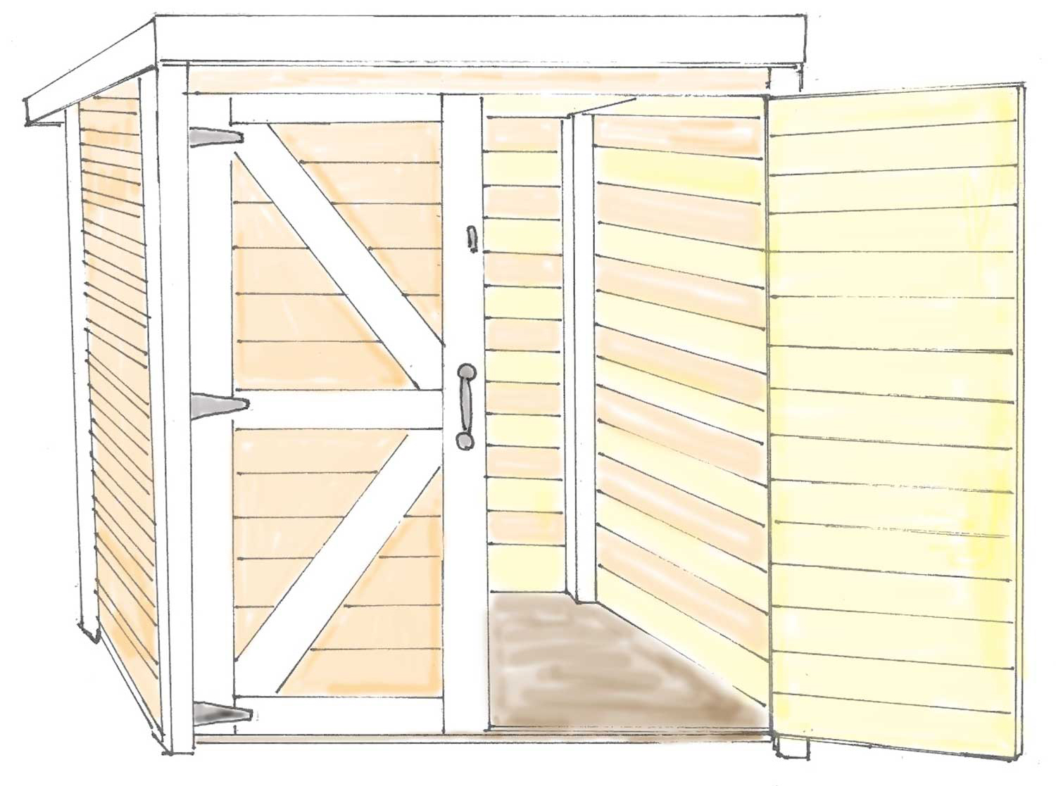 自治会の公園の用具置き場の小屋を施工