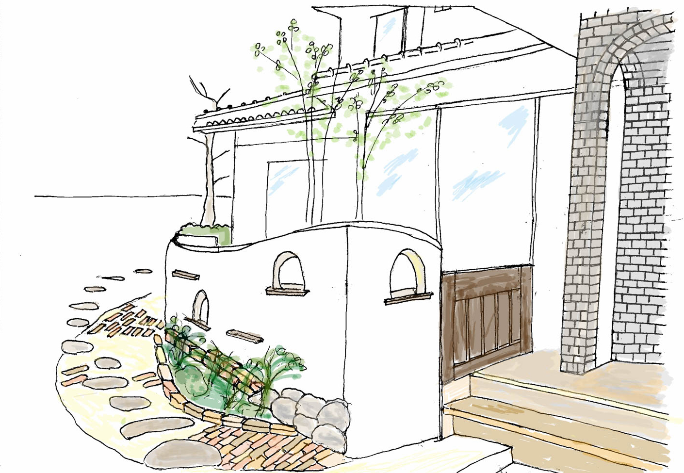 和風の庭をウッドデッキテラスにリフォーム