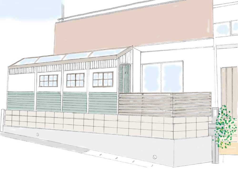 敷地の有効活用と快適なリビングライフのための遮蔽のためのリフォーム