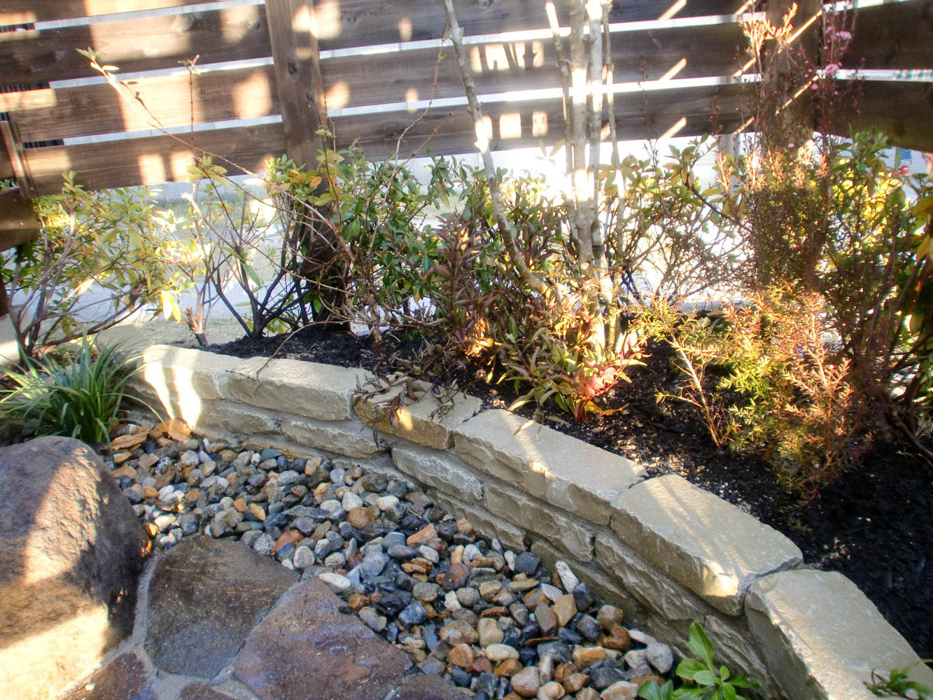 ペットも喜ぶ落ち着いた小さなお庭