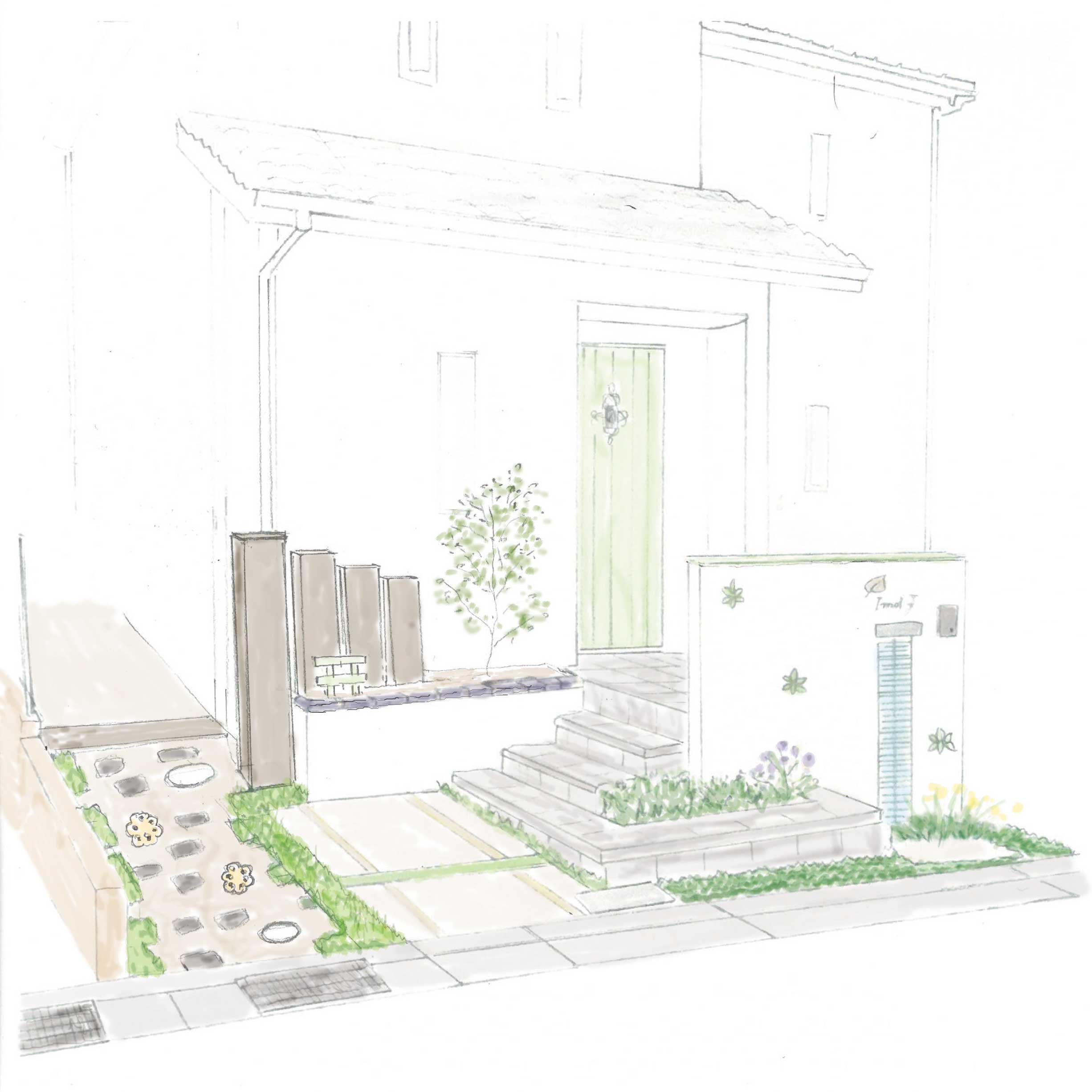 玄関アプローチをナチュラルテイストにプチリフォーム