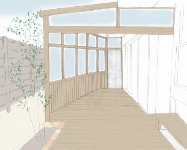 ウッドデッキをテラスハウにリフォーム