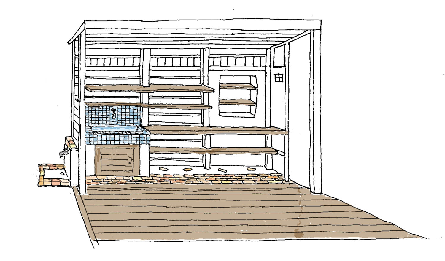 ハーブ園の一角にミニキッチンを作るリフォーム