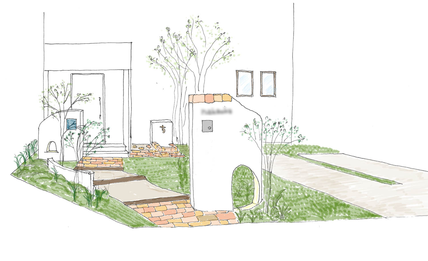 子ども達が思わず通り抜けたくなる門柱