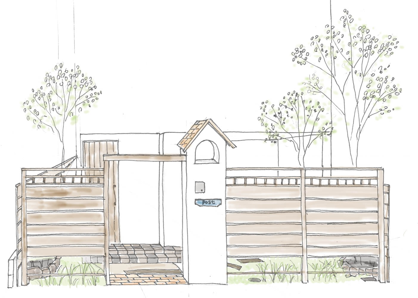 家族でＢＢＱ（バーバキュー）を楽しむための小さなお庭