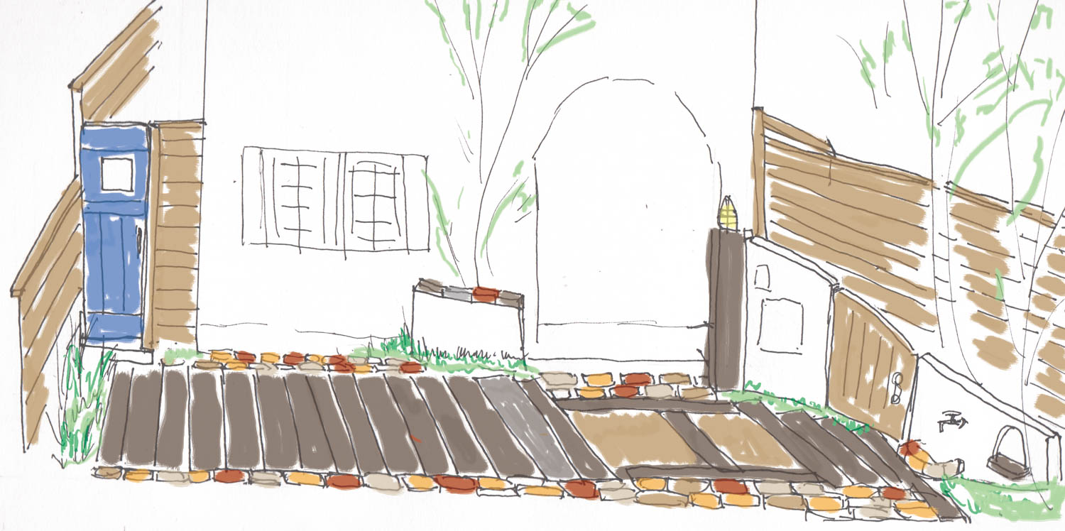 駐車場と庭の共生