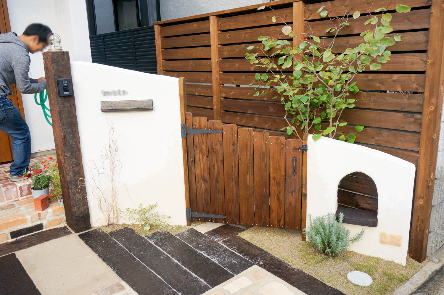 駐車場と庭の共生