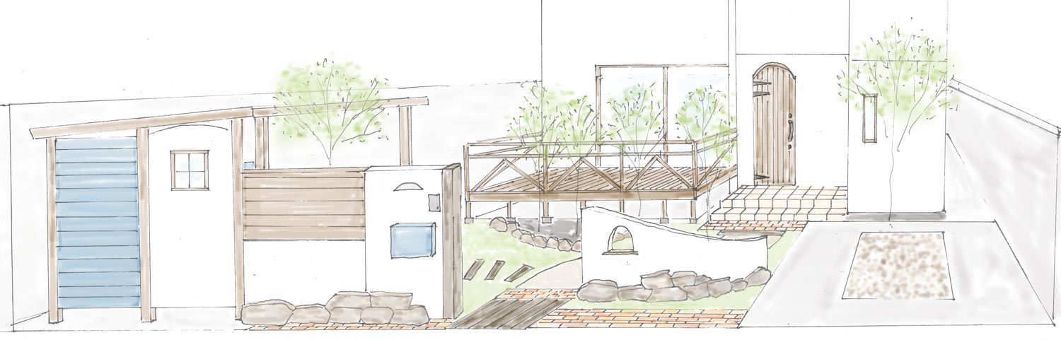 家族の思い出の木を移植したリフォーム