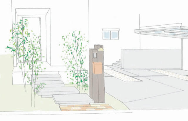 シンクつき木製自転車置き場