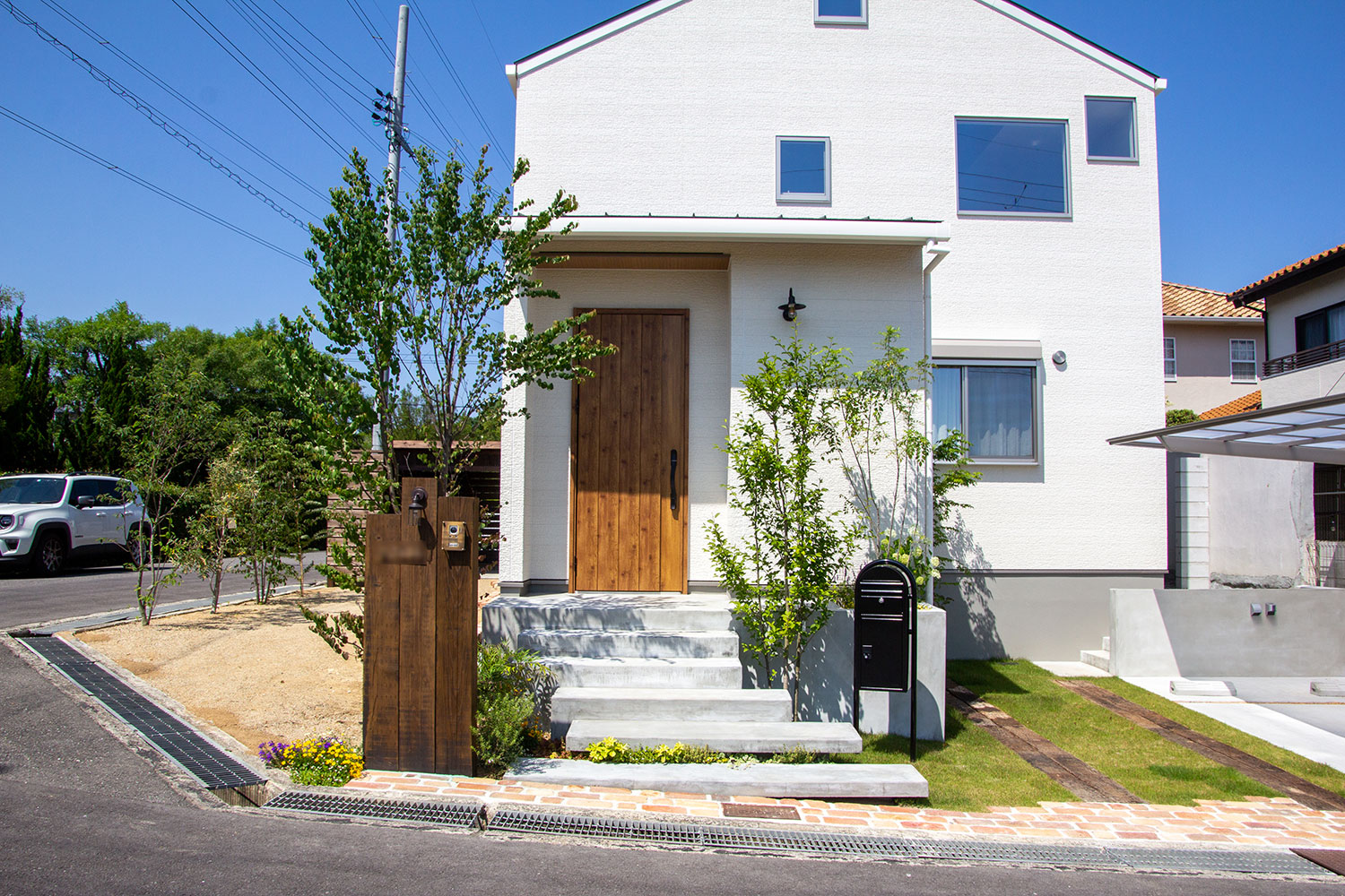 シンクつき木製自転車置き場
